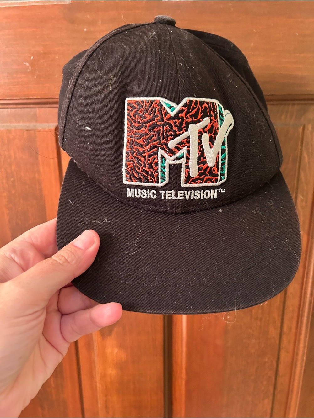 H&M MTV Black Cap with Multicolor Embroidered Logo. One Size